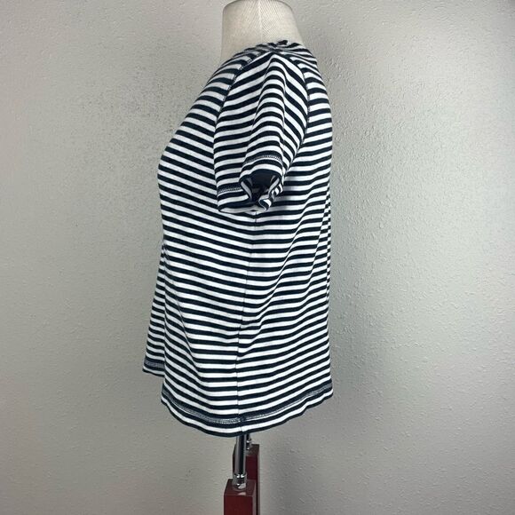EUC Chaus Women’s Blue and White Short Sleeve Top Size S - Picture 3 of 5